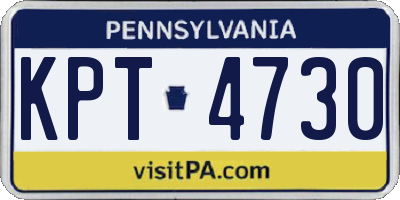 PA license plate KPT4730
