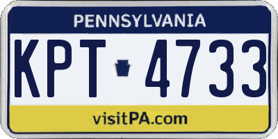 PA license plate KPT4733