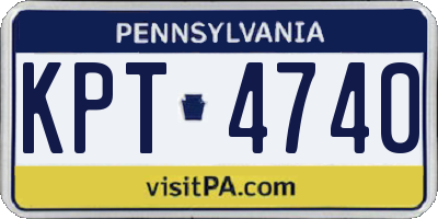 PA license plate KPT4740