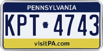 PA license plate KPT4743