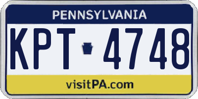 PA license plate KPT4748
