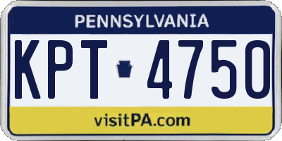PA license plate KPT4750