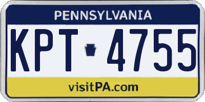 PA license plate KPT4755