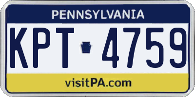 PA license plate KPT4759