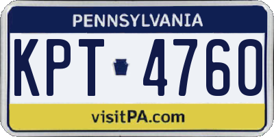 PA license plate KPT4760