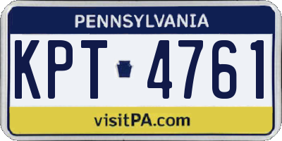 PA license plate KPT4761
