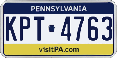 PA license plate KPT4763