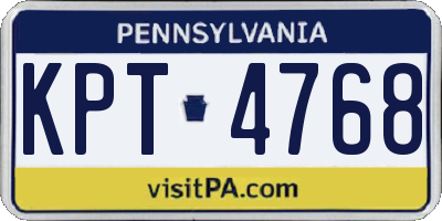 PA license plate KPT4768