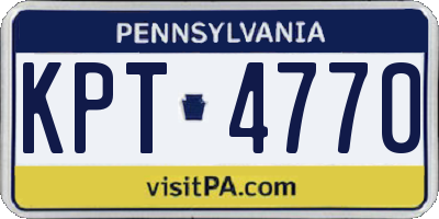 PA license plate KPT4770