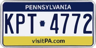 PA license plate KPT4772