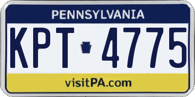 PA license plate KPT4775