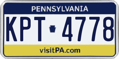 PA license plate KPT4778