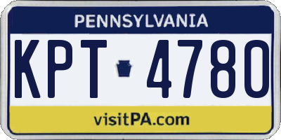 PA license plate KPT4780