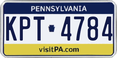 PA license plate KPT4784