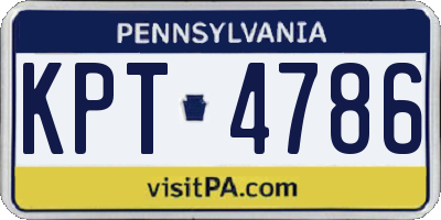 PA license plate KPT4786