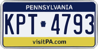 PA license plate KPT4793