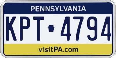 PA license plate KPT4794