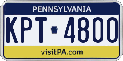 PA license plate KPT4800