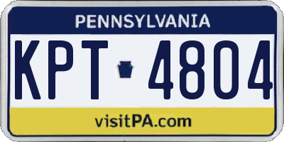PA license plate KPT4804
