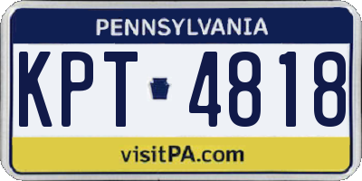 PA license plate KPT4818