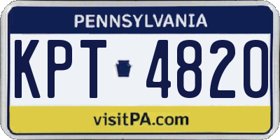 PA license plate KPT4820