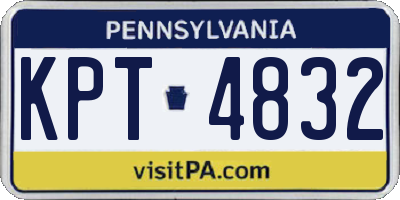 PA license plate KPT4832