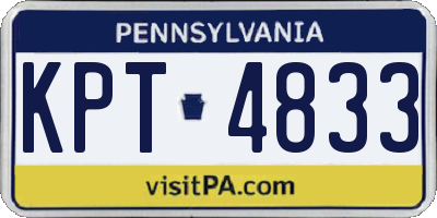PA license plate KPT4833