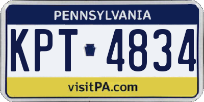 PA license plate KPT4834