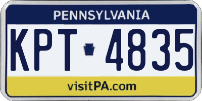 PA license plate KPT4835