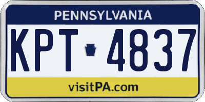 PA license plate KPT4837