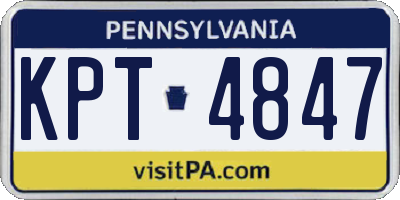 PA license plate KPT4847