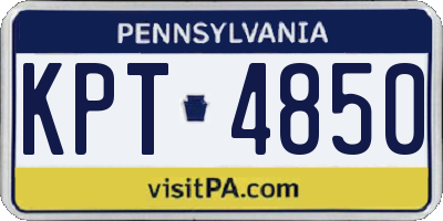 PA license plate KPT4850