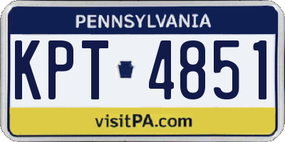 PA license plate KPT4851