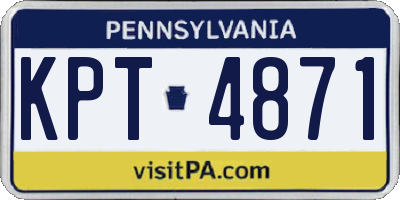 PA license plate KPT4871