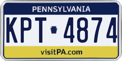 PA license plate KPT4874
