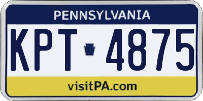 PA license plate KPT4875