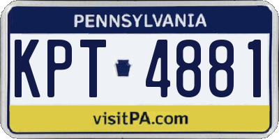 PA license plate KPT4881