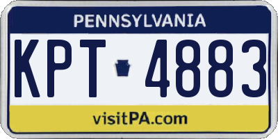 PA license plate KPT4883