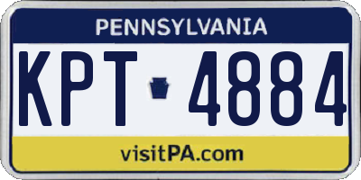 PA license plate KPT4884