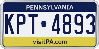 PA license plate KPT4893
