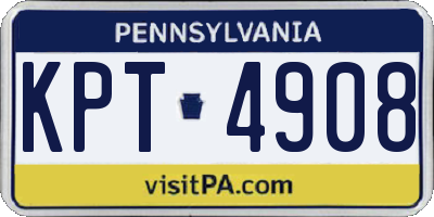 PA license plate KPT4908