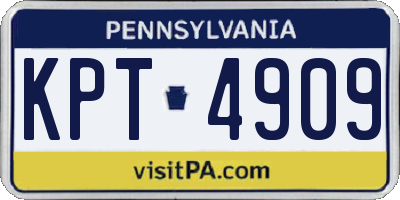 PA license plate KPT4909