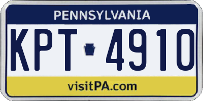 PA license plate KPT4910