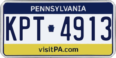 PA license plate KPT4913