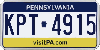 PA license plate KPT4915