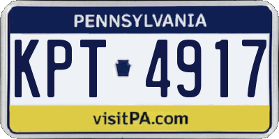 PA license plate KPT4917