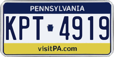 PA license plate KPT4919