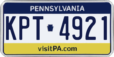 PA license plate KPT4921
