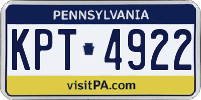 PA license plate KPT4922
