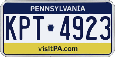 PA license plate KPT4923